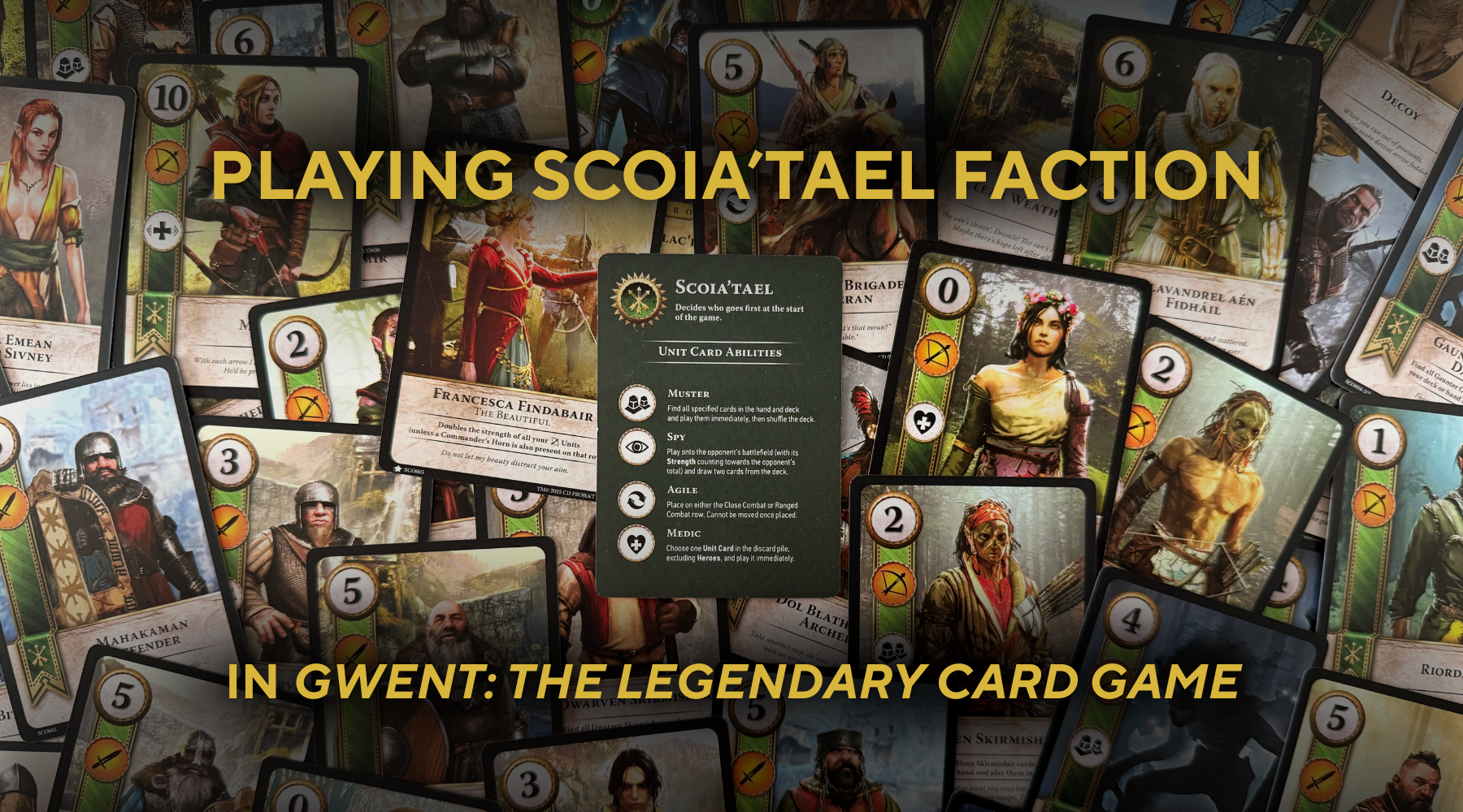 Extension Gwent - Cartes Ballade Légendaires Héros - Scoia'tael, 10 Cartes Métallisées, 1-5 Joueurs, 14 Ans+