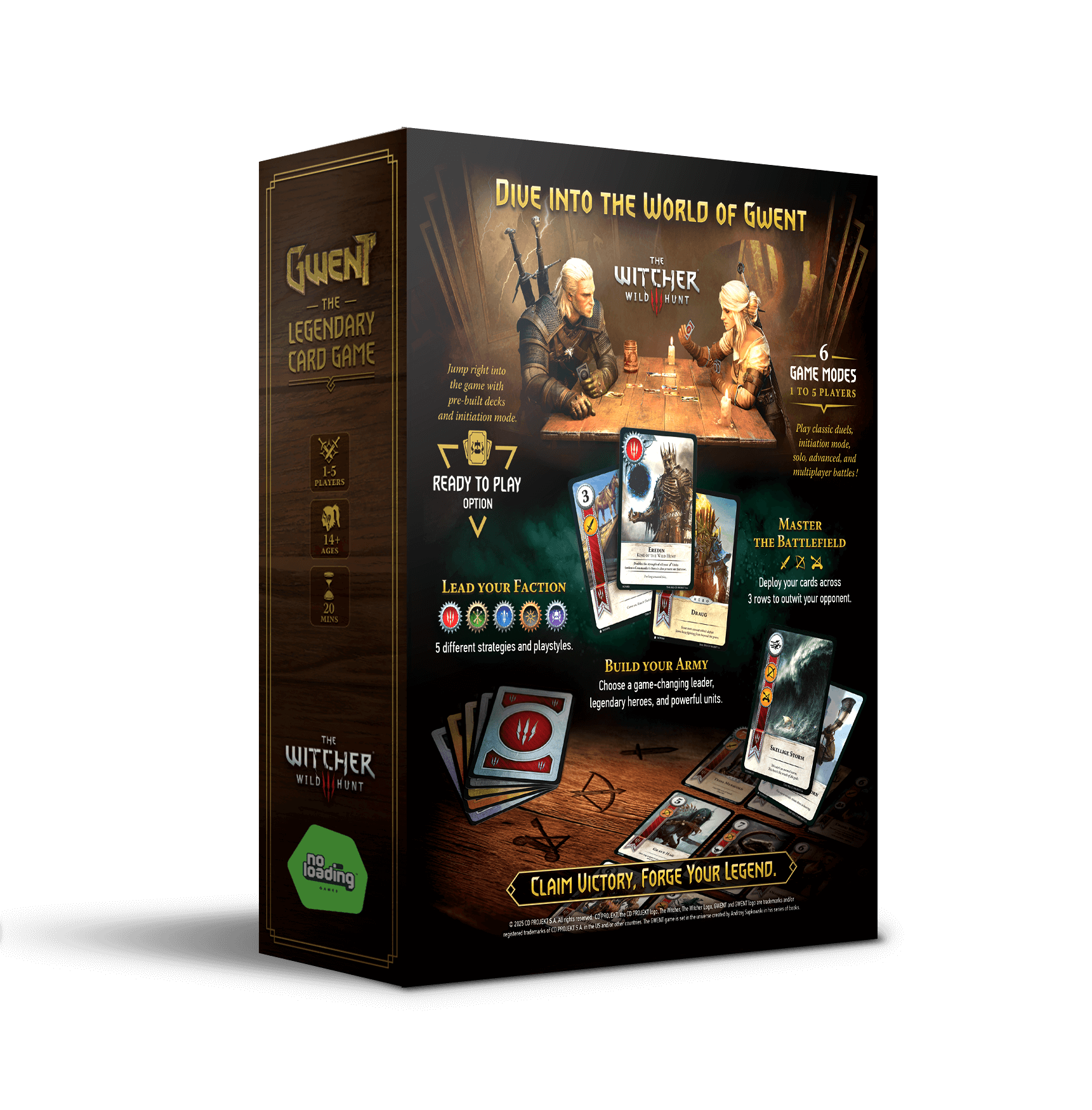 Gwent Legendary Card Game official box back by No Loading Games