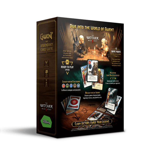 Gwent Legendary Card Game official box back by No Loading Games